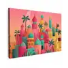 Kleurrijk - Palmbomen - Opkomende zon canvas 2cm klein -z3d