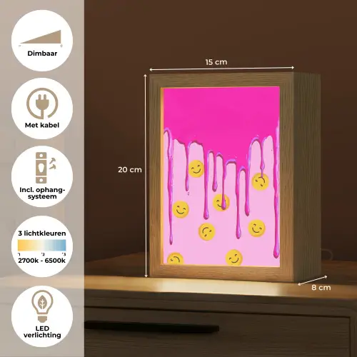 Smiley - Roze - Glazuur Light Box met kabel klein -USP_NL