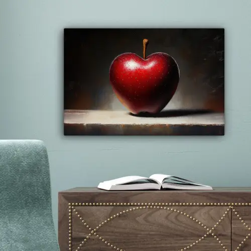 Apple - Hart - Rood canvas 2cm klein -sfeer4