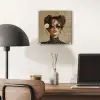 Vrouw - Beige - Bloem - Modern - Portret plexiglas 5mm klein -sfeer6