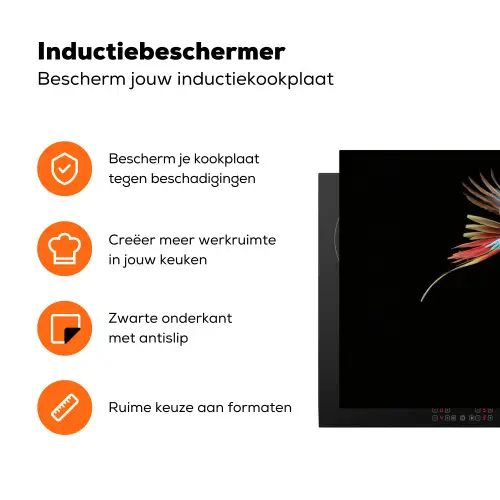 Papegaai - Kleurrijk - Vleugels - Sierlijk Inductie beschermer vinyl 3mm klein -zzzzzzz-td-ups