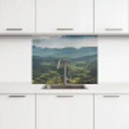 Landschap - Vallei - Groen keuken achterwand 2 middel -3d