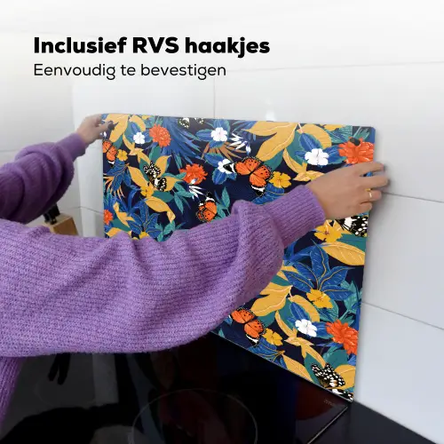 Zomer - Vlinder - Marineblauw - Blauw Inductie beschemer met haakjes klein 777 -ky-ophangen-nl