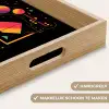 Piramides - Cirkels - Neonkleuren - Geometrisch Dienblad Rechthoek middel -USP_HandgreepNL