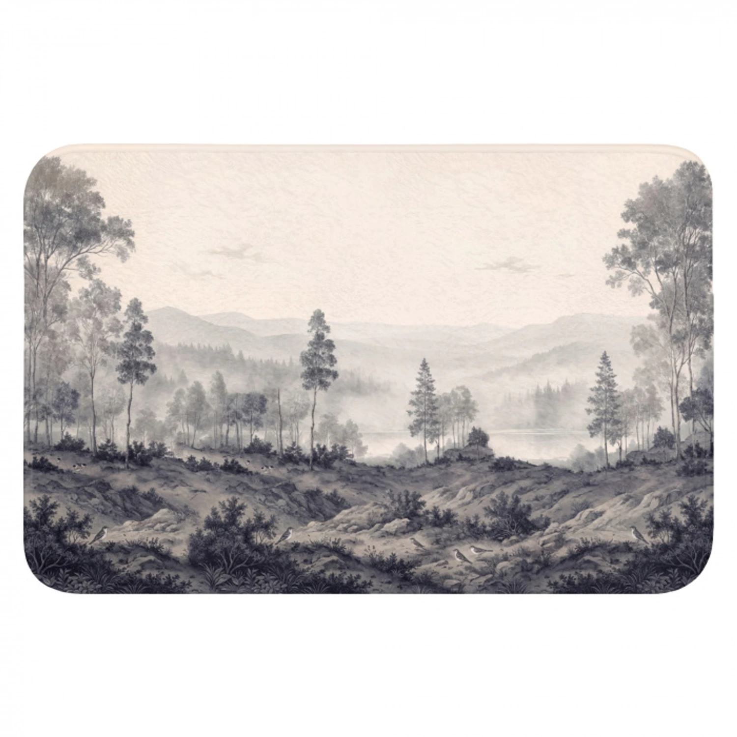 Mistig - Berglandschap - Illustratie WCmat klein -3d