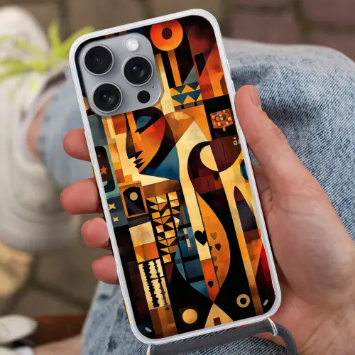 Figuren - Abstract - Symbolen Hoesje iPhone 16 Pro Max met koord klein -sfeer3