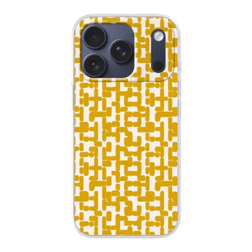 Geel - Beige - Patroon Telefoonhoesje iPhone 17 Pro klein 878 -3d