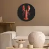Kreeft - Glossier Rood - Zwart Akoestische PET Vilt - Rond klein -sfeer1