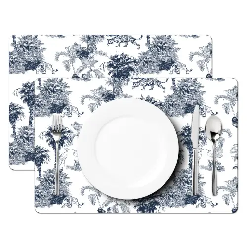 Jungle - Beplanting - Blauw Placemat vinyl groot 368 -zzsfeer2_Kitchenyeah-website