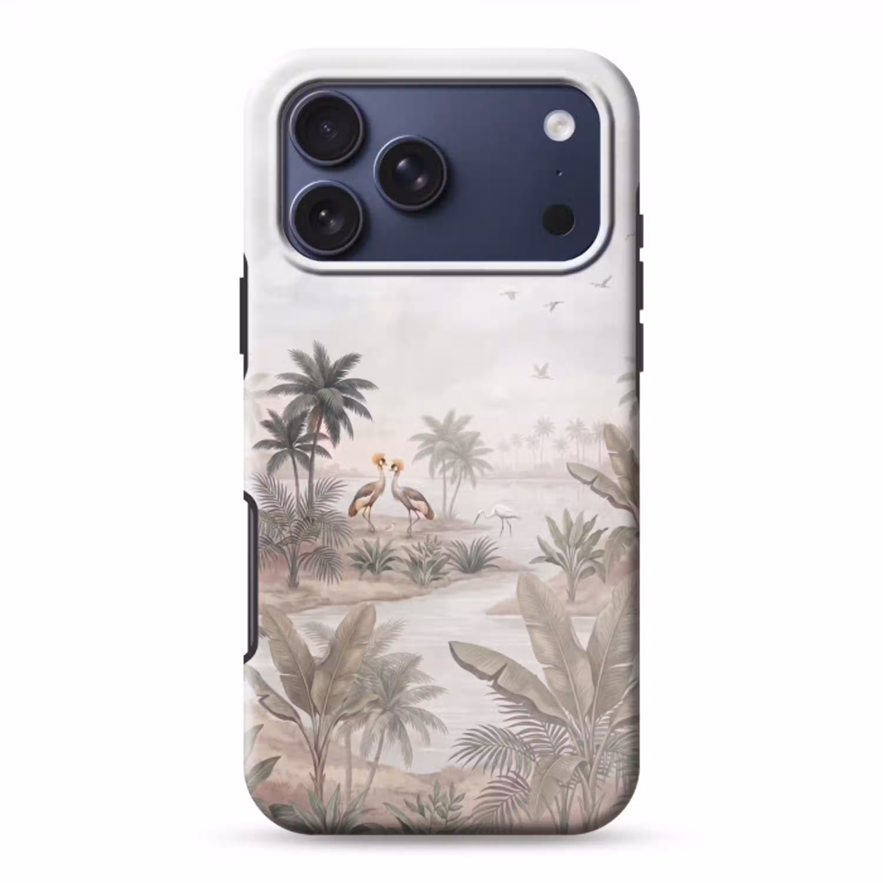 Kraanvogels - Palmbomen - Tropisch Toughcase MagSafe Apple iPhone 17 Pro Max klein -3d