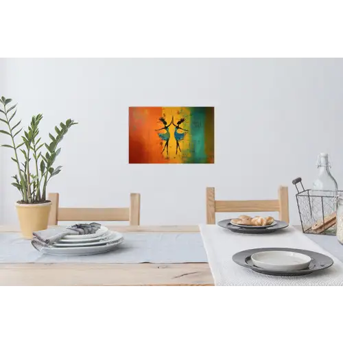 Dansen - Vrouwen - Verfstructuur Muursticker klein -eettafel