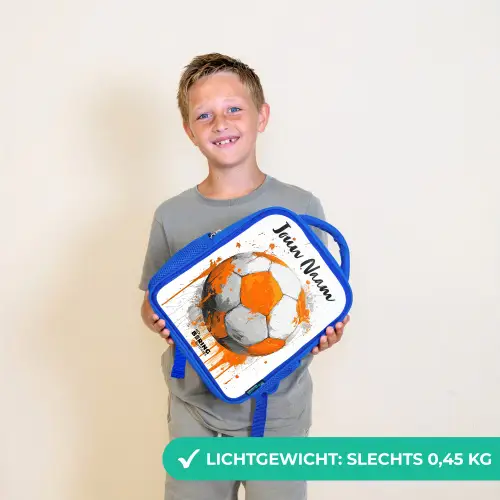 Voetbalvibes - Verf - Oranje Kinderrugzak - Blauw middel -sfeer1_NL
