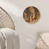 Tijger - Geschilderd - Oranje - Penseelstreken Akoestische PET Vilt - Rond klein -sfeer4