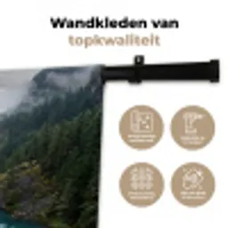 Waterval - Bomen - Bergen Wandkleed katoen klein -sfeer2
