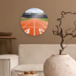 Sintelbaan - Stadion - Sport -Oranje Wandcirkel kunststof plaat 5mm dik klein -sfeer1
