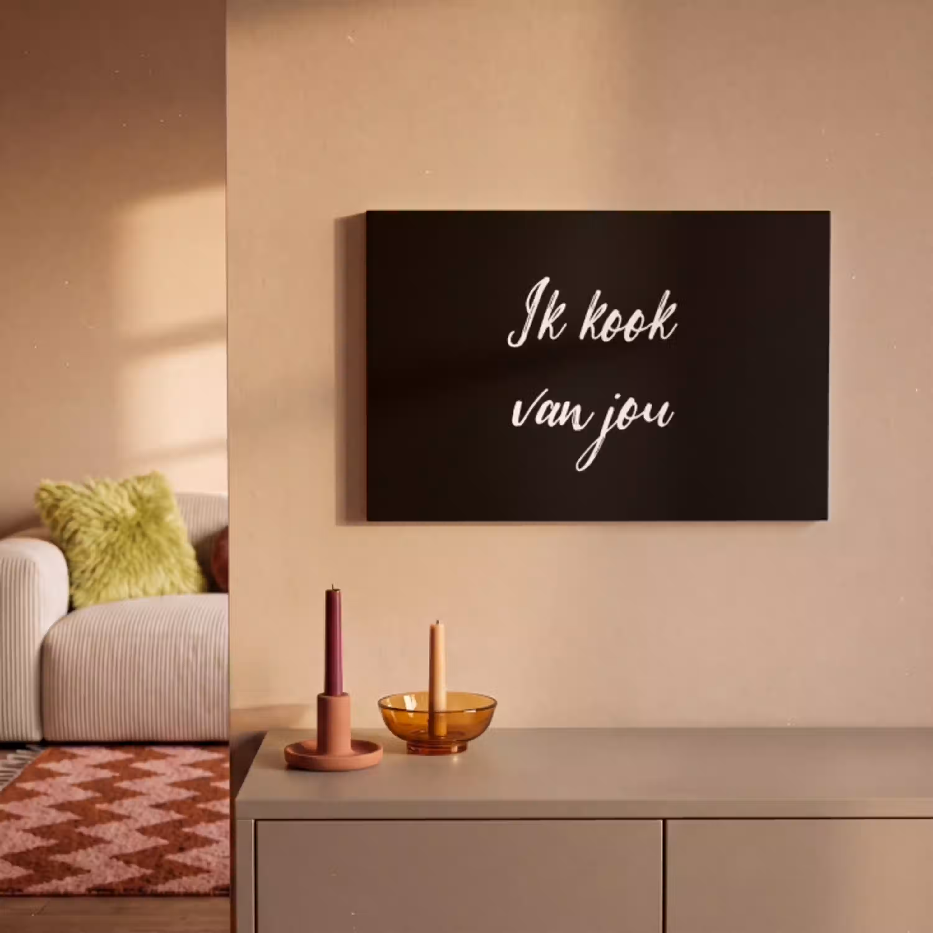 Quotes - Spreuken - Ik kook van jou - Liefde - Partner canvas 2cm klein -sfeer1