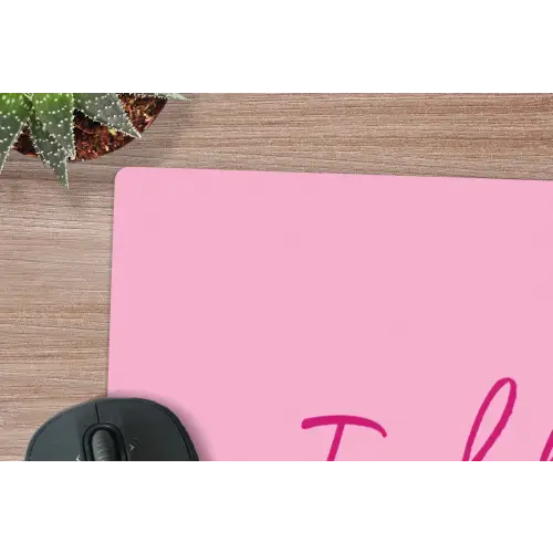 Toedeloe - Roze - Minimalistisch muismat rubber klein -closeup