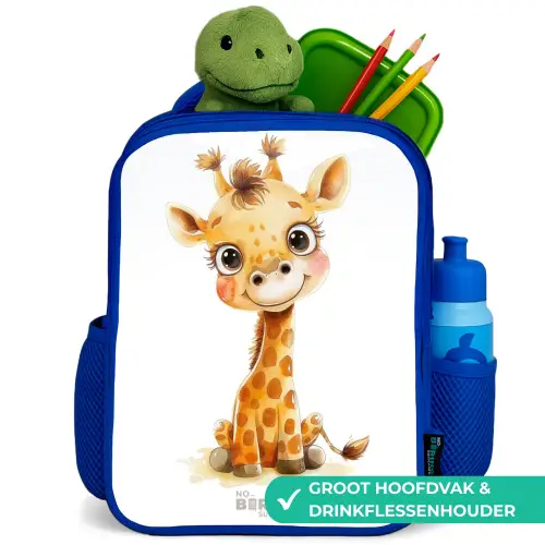 Baby giraffe Kinderrugzak - Blauw middel -inhoud_NL