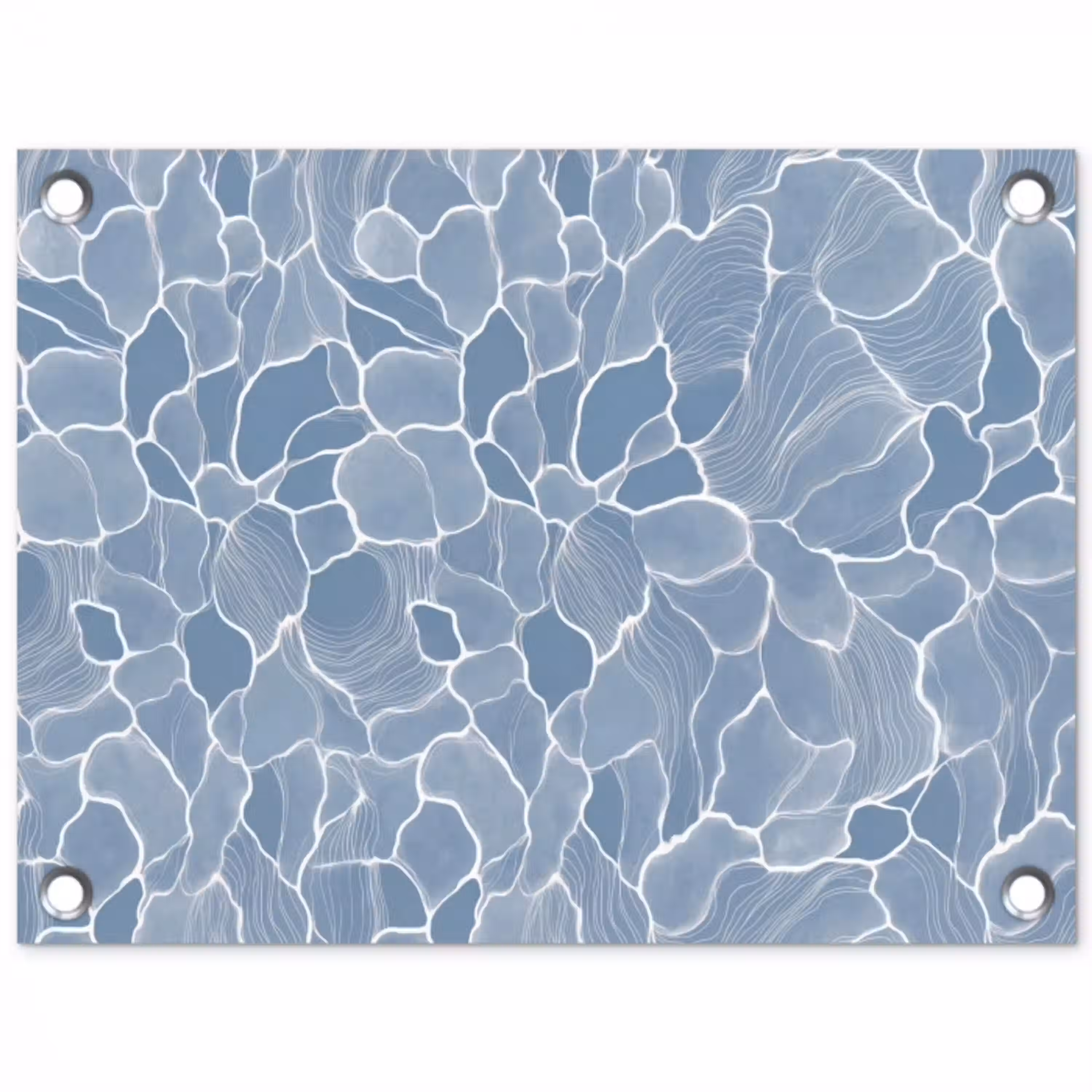 Abstract - Blauw - Bladeren tuinposter los doek klein -3d