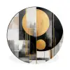 Abstract - Goud - Zilver - Vormen - Aesthetic - Modern Wandcirkel aluminium klein -3d