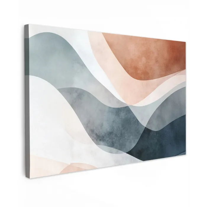 Abstract - Golven - Blauw canvas 2cm klein -z3d