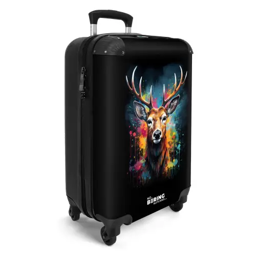 Hert met gewei tussen graffiti spray NBS - Handbagage koffer - Unisex middel -productfoto_3d