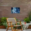 Golven - Blauw - Schuim Tuinposter op houten frame 2 cm dik klein -sfeer3