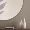 Tak - Bladeren - Minimalistisch - Beige Akoestische PET Vilt - Rond klein -sfeer5_closeup