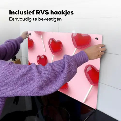 Lollies - Hartjes - Roze Inductie beschemer met haakjes klein -ky-ophangen-nl