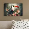 Toekan - Vogels - Bloemen - Planten - Tropisch canvas 2cm klein -sfeer3