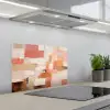 Kunst - Roze - Abstract keuken achterwand spatscherm klein -3d_schuin