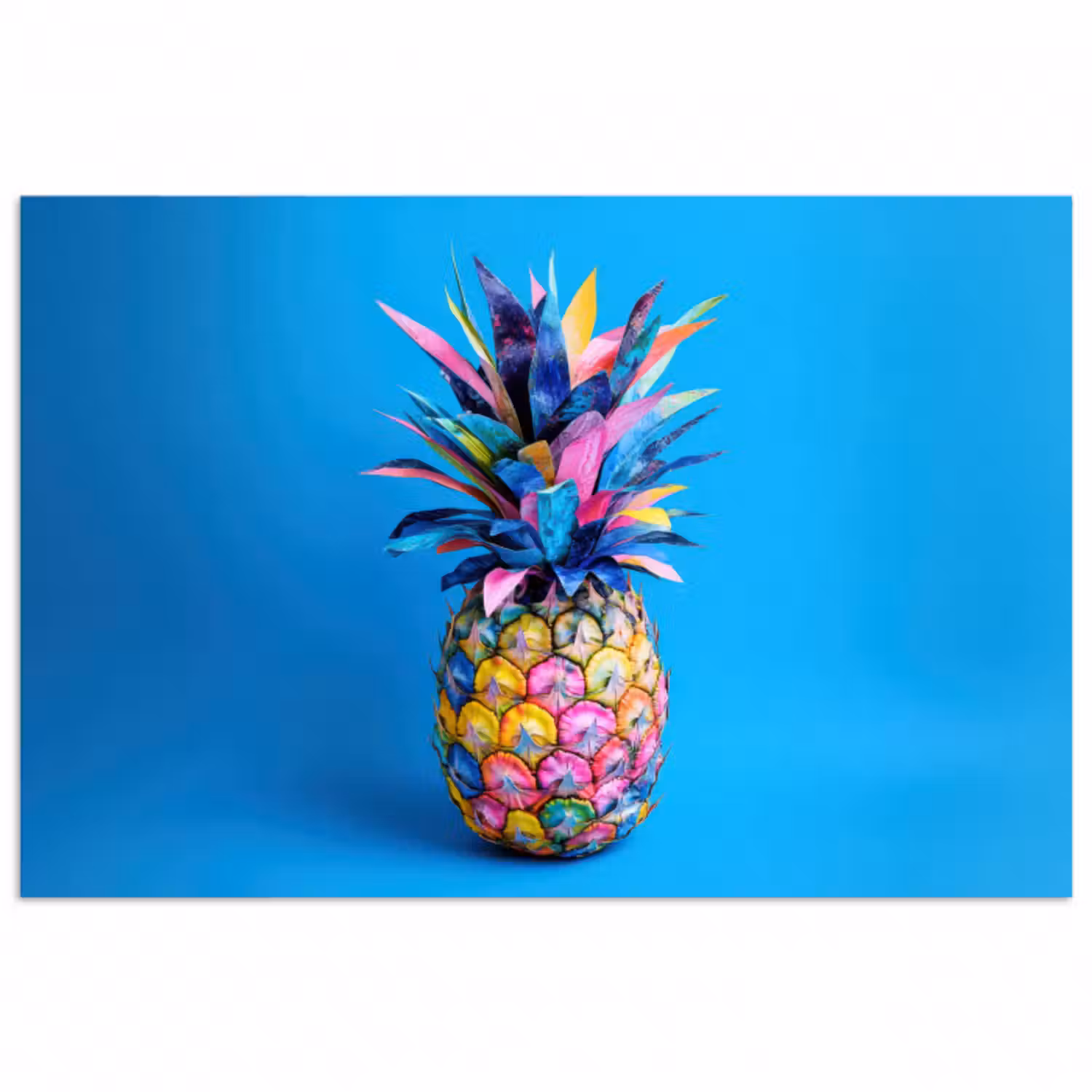 Poster - Ananas - Blau - Tropisch - Fröhlich