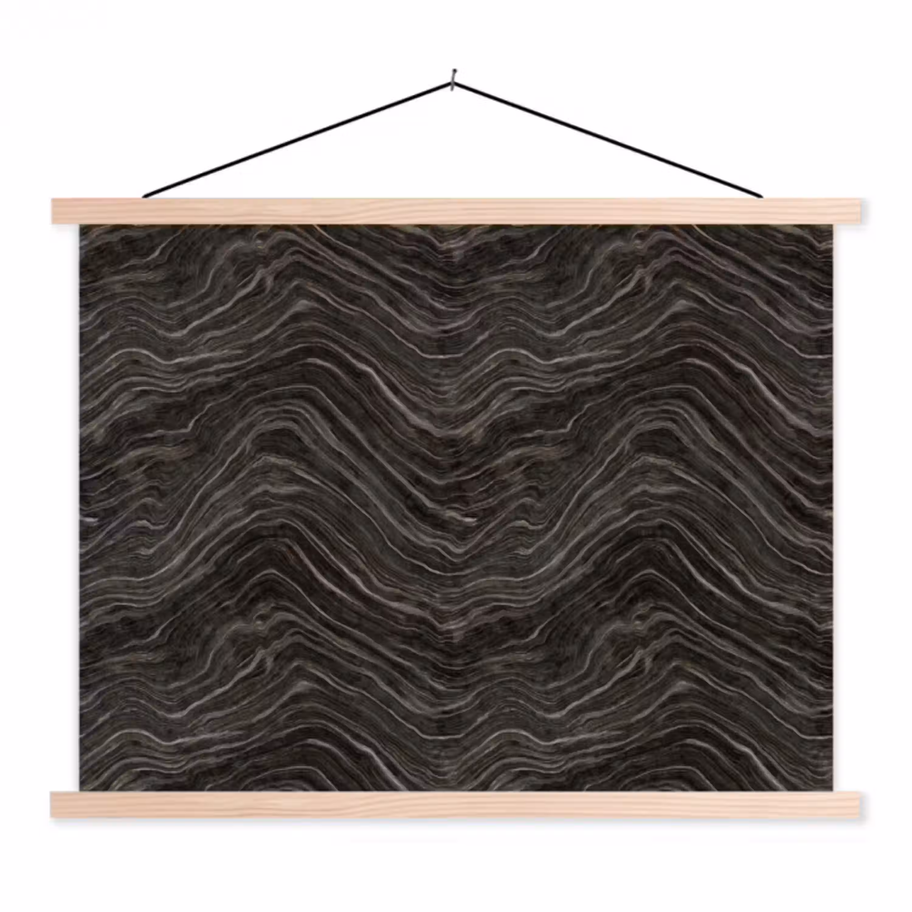 Patroon - Contrast - Antraciet textielposter latten blank klein 122 -3d