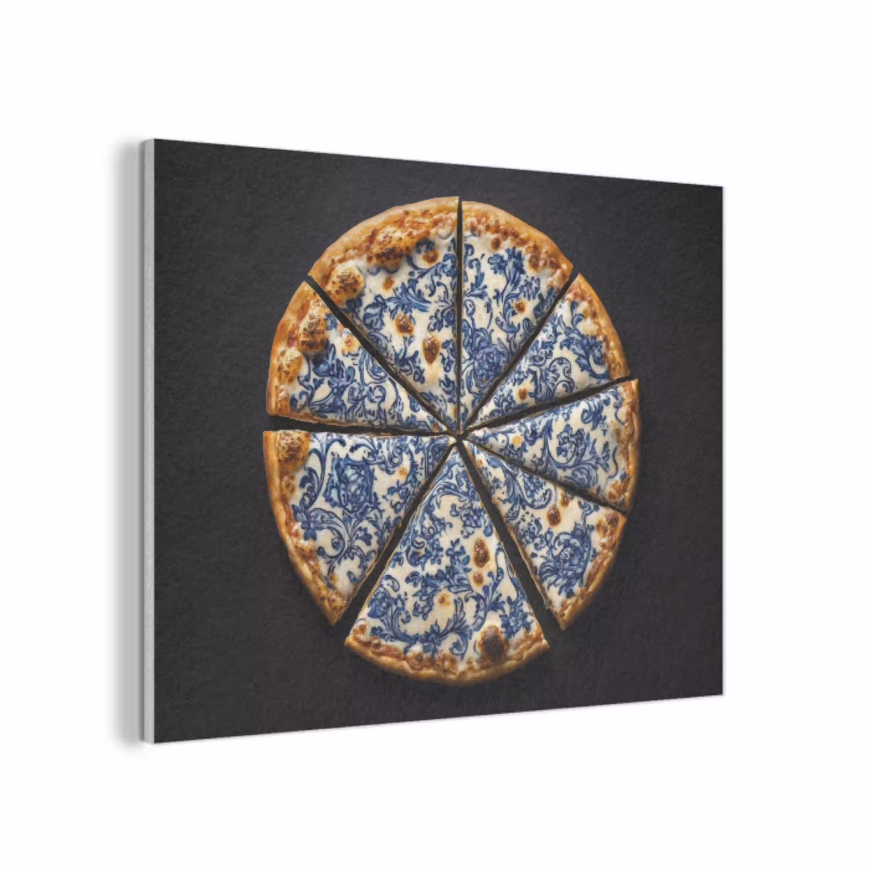 Pizza - Eten - Delftsblauw PET vilt klein -3d