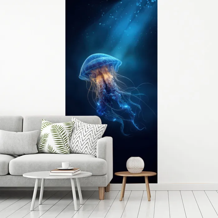 Kwal - Lichtgevend - Tentakels - Blauw fotobehang vinyl groot -woonkamer