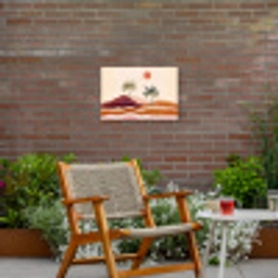 Palmbomen - Abstract - Zon - Heuvels Tuinposter op houten frame 2 cm dik klein -sfeer3