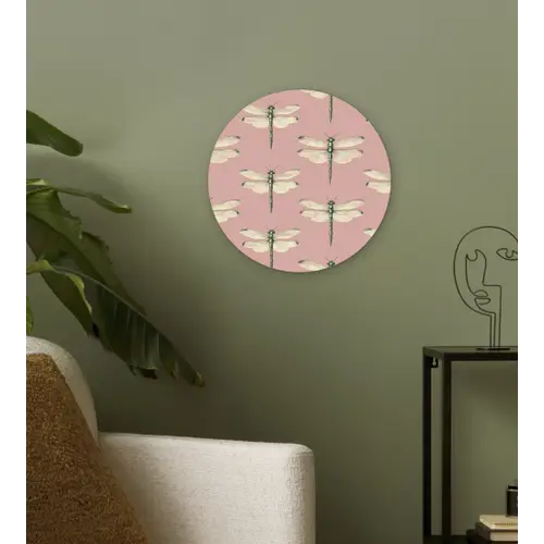 Lillibellen - Patroon - Roze Wandcirkel kunststof plaat 5mm dik klein 188 -sfeer3