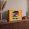 Hamburger - Kleurrijk - Speels Light Box met batterij (Wandlamp) middel -sfeer2