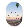 Luchtballonnen - Rotsen - Zonsopgang Wandcirkel Ovaal Forex klein -3d