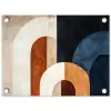 Abstract - Vormen - Donkerblauw tuinposter los doek klein -3d