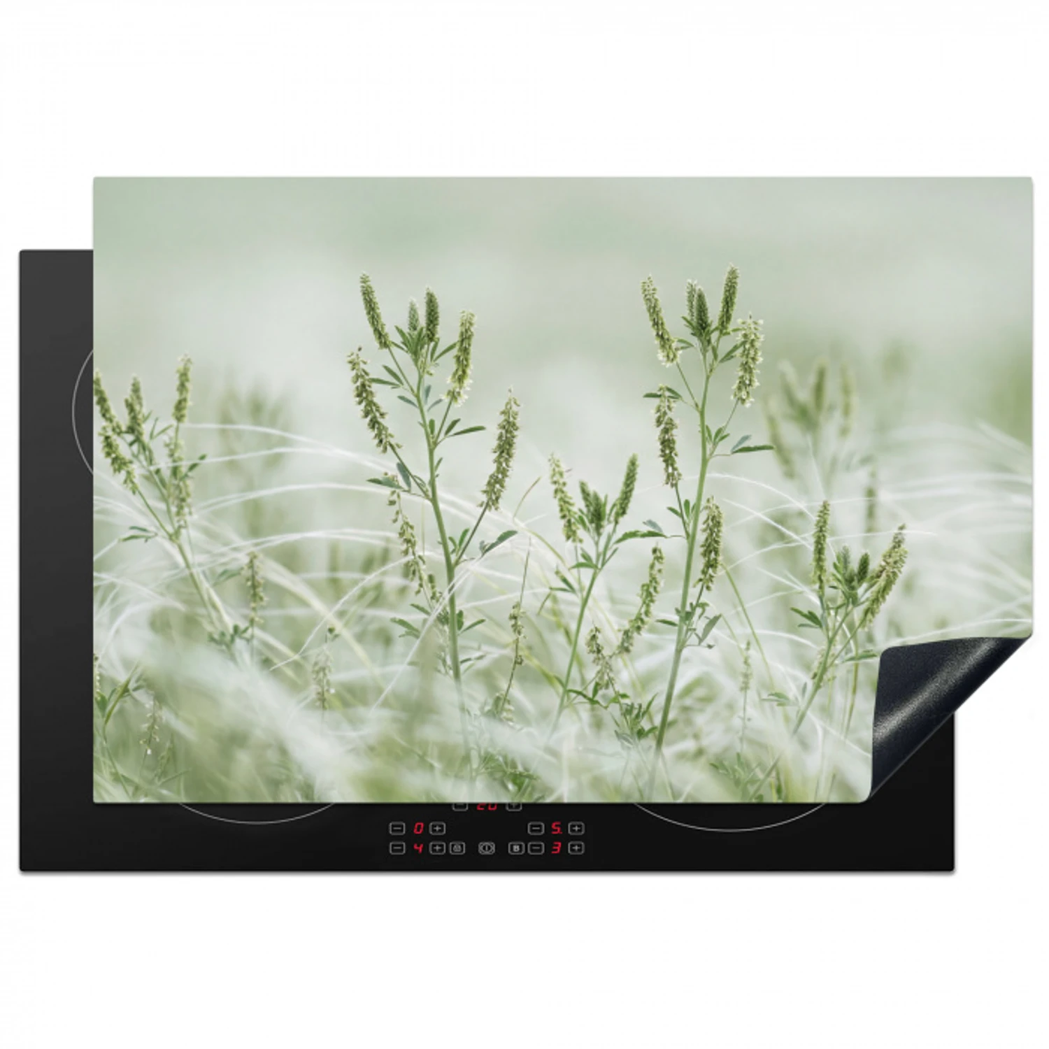 Grassen - Minimalistisch - Groen Inductie beschermer vinyl 3mm klein -3d