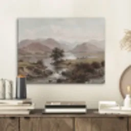 Berglandschap - Meer - Bergen - Vallei - Klassiek PET vilt klein -sfeer1