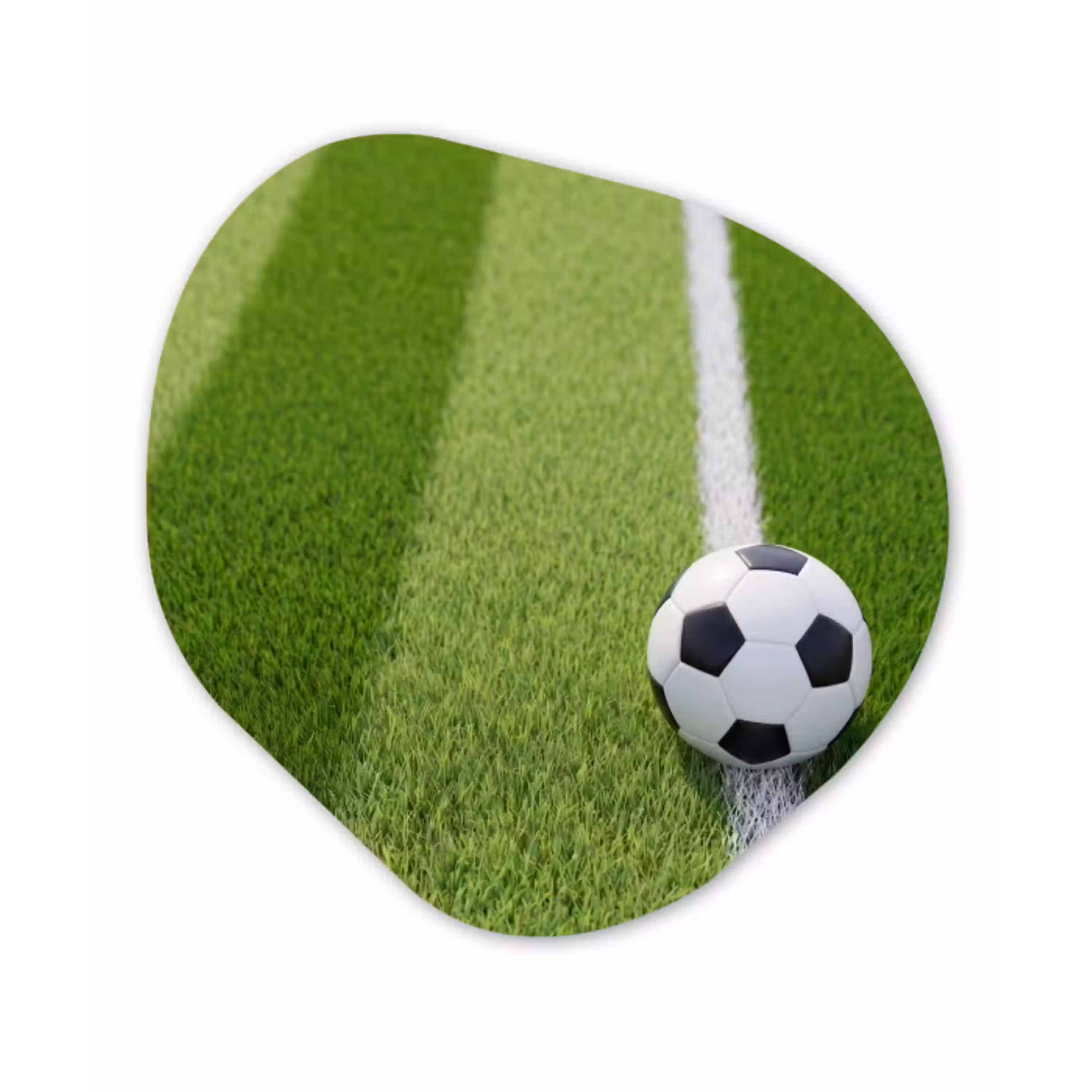 Voetbal - Grasveld - Sport - Groen Wandcirkel Organisch Forex 3mm klein -3d