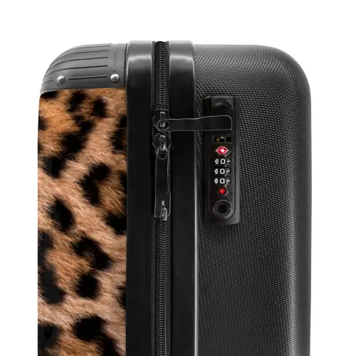 Panterprint - Dieren - Bruin NBS - Handbagage koffer - Unisex middel -slot