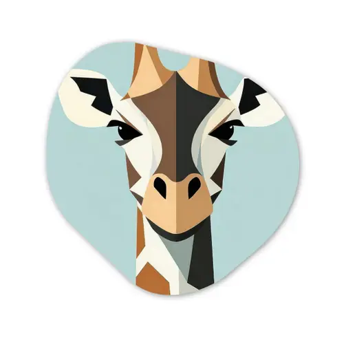 Giraffe - Illustratie - Bruin - Minimalistisch Wandcirkel Organisch Forex 3mm klein -3d