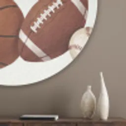 Sport - Ballen - Illustratie Akoestische PET Vilt - Rond klein -sfeer5_closeup