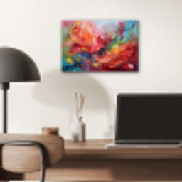 Olieverf - Kunst - Abstract - Kleurrijk aluminium wit klein -sfeer5