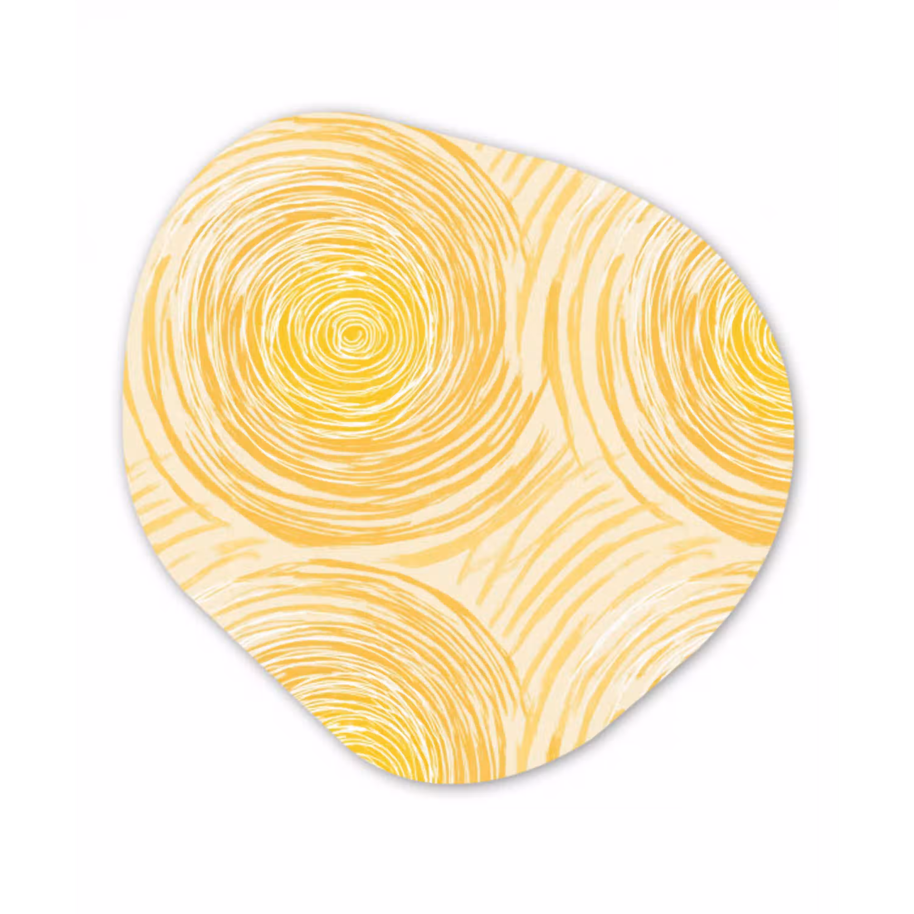 Cirkels - Abstract - Artistiek - Geel Wandcirkel Organisch Forex 3mm klein 629 -3d