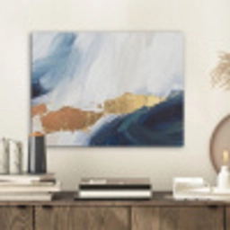 Abstract - Acryl - Blauw - Goud - Elegant PET vilt klein -sfeer1
