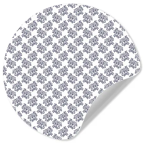 Oceaan - Koraal - Blauw - Wit Wandcirkel behangsticker klein 186 -3d